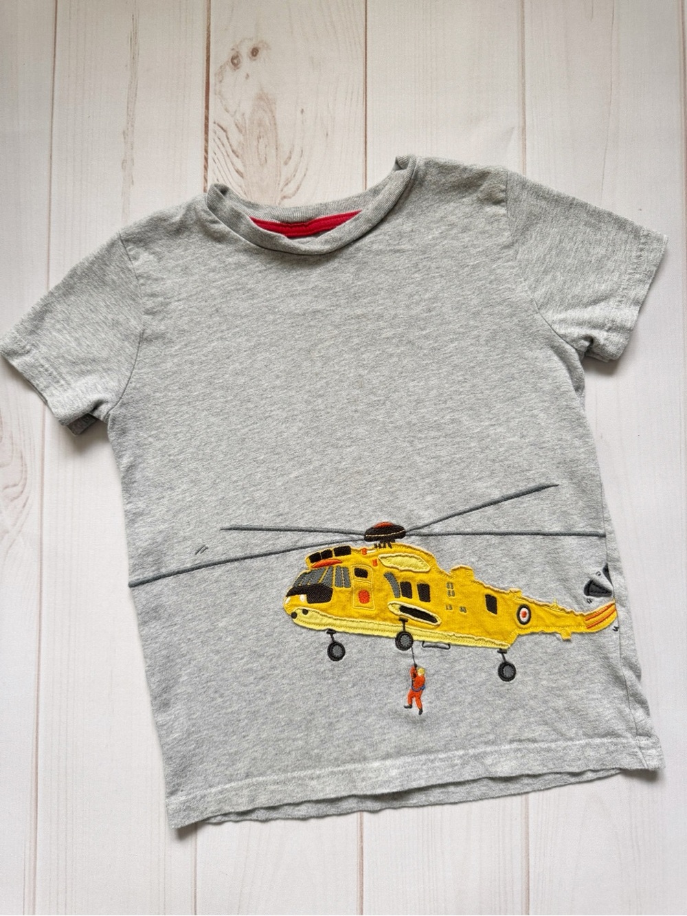 Mini Boden Appliqué Helicopter Tshirt